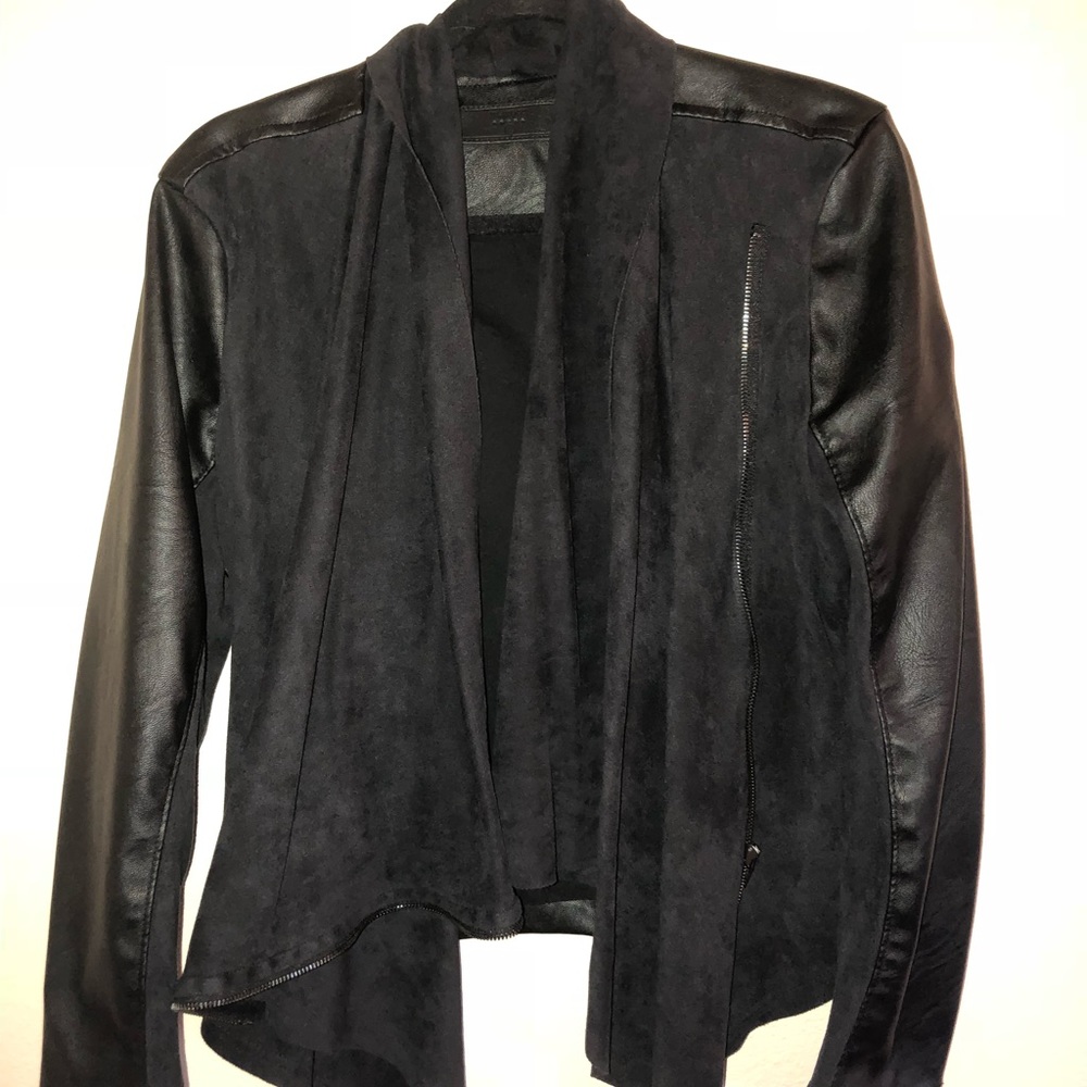 L Vegan Suede and Leather Jacket